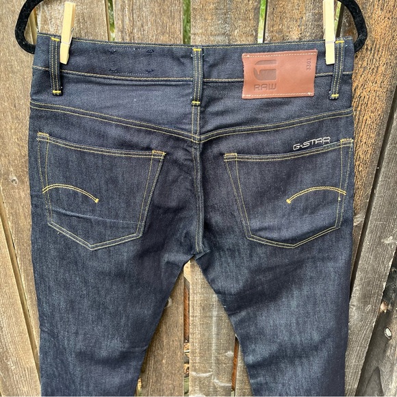 G-Star Raw Men’s 3301 Low Tapered Button Fly Dark Wash Jeans NWOT Sz 30 X 30 - Picture 7 of 16